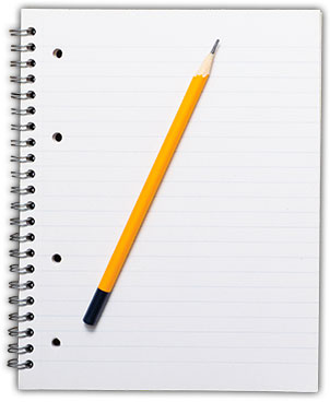 notebook with a pencil