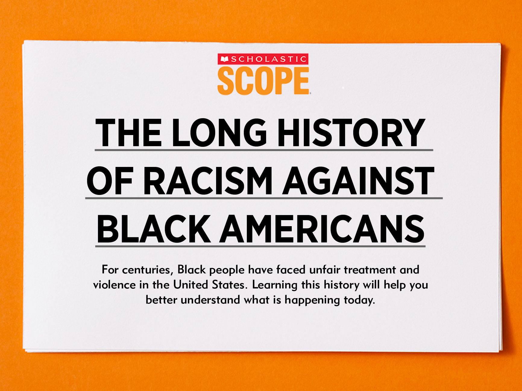 Clickable slideshow cover: The Long History of Racism Against Black Americans