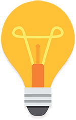 Illustration of  lit lightbulb