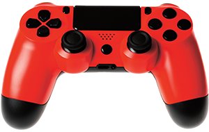 A  red Playstation controller