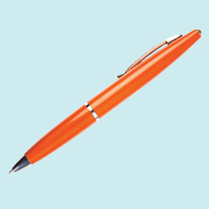 an orange pen