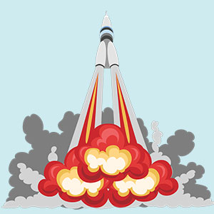 illustration of a rocket taking off