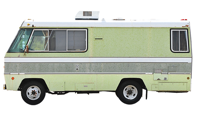 Image of a green van