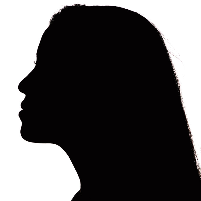 Silhouette of a person&apos;s side profile 