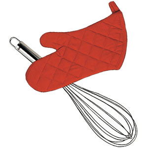Image of a whisk and oven mitt