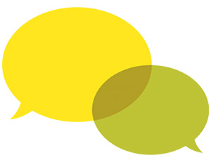 Image of two blank speech bubbles overlapping