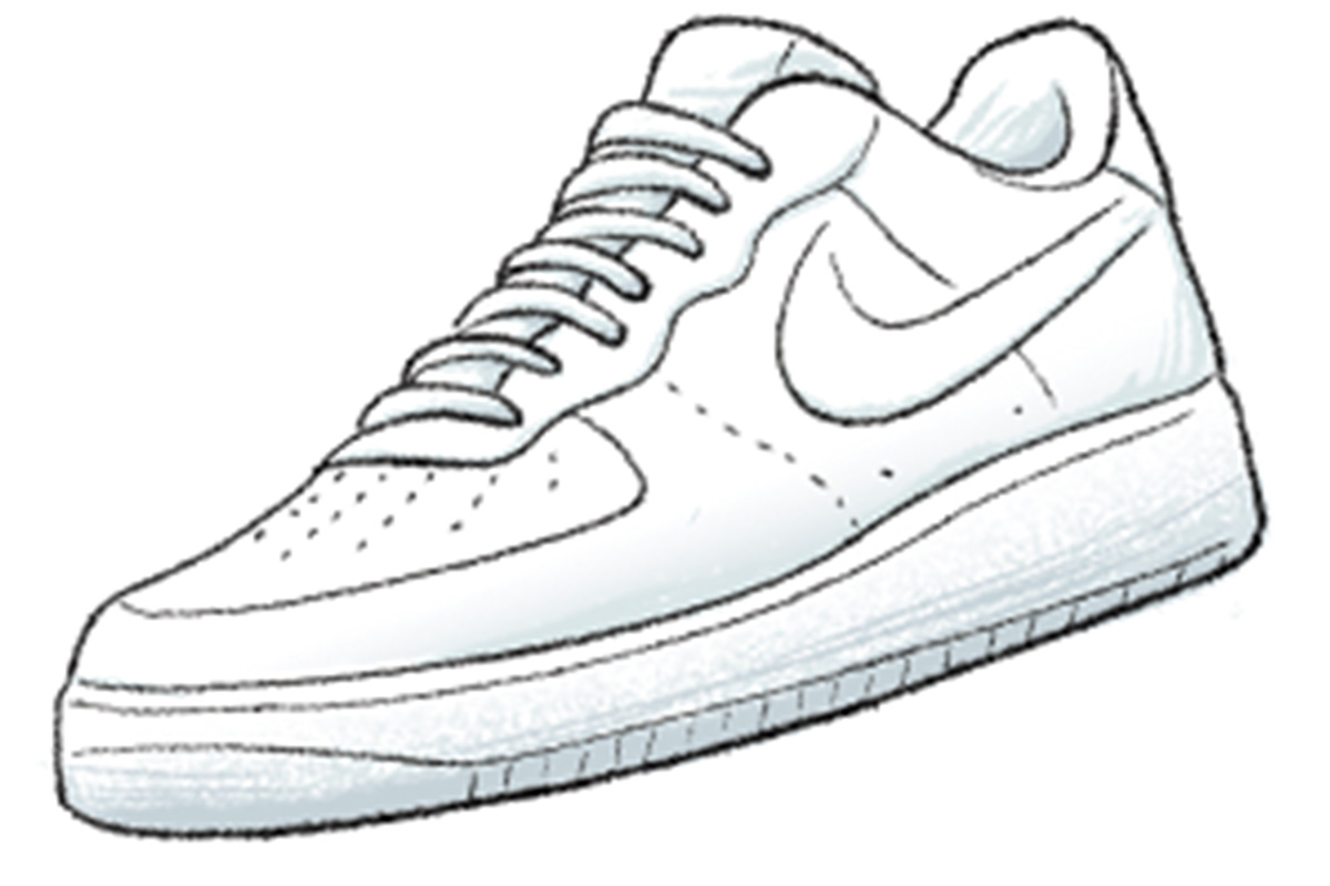 Illustration of a white sneaker