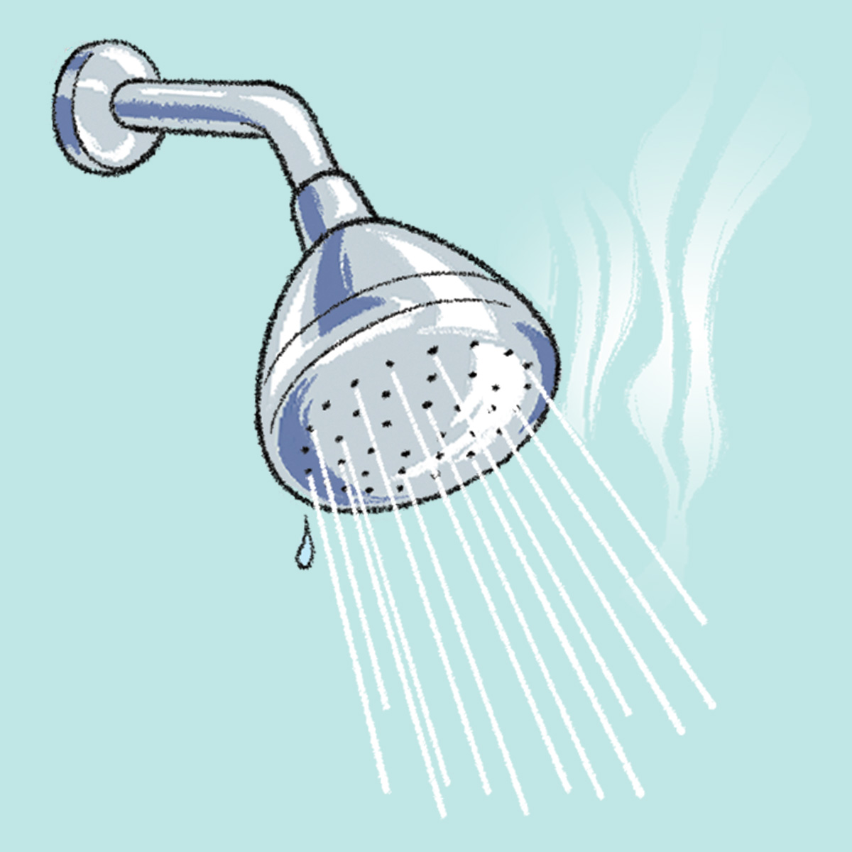 Illustration of a hot shower