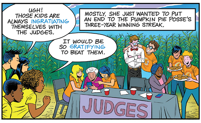Illustration of one race team bribing the judges with cookies and kindness