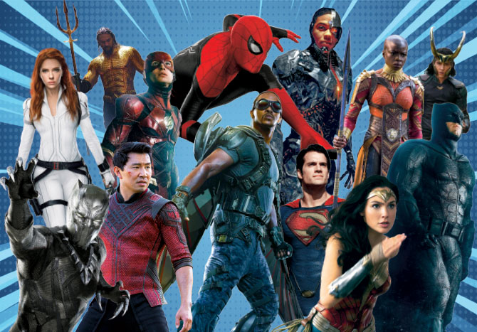 A collage of Marvel superheroes
